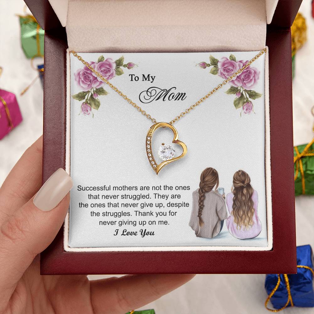 Thank You For Never Giving Up On Me Mother Gift Necklace 1 Forever Love Necklace