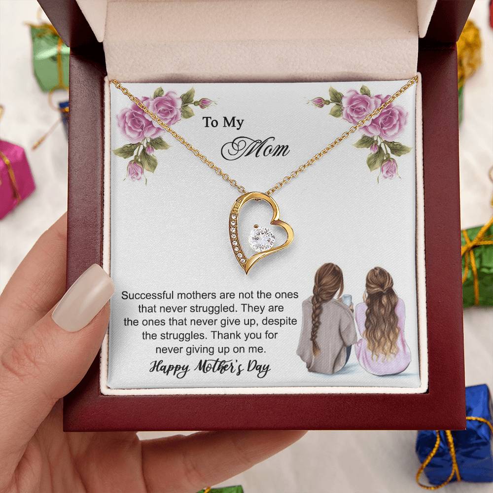 Thank You For Never Giving Up On Me Mother Necklace 1 Forever Love Necklace