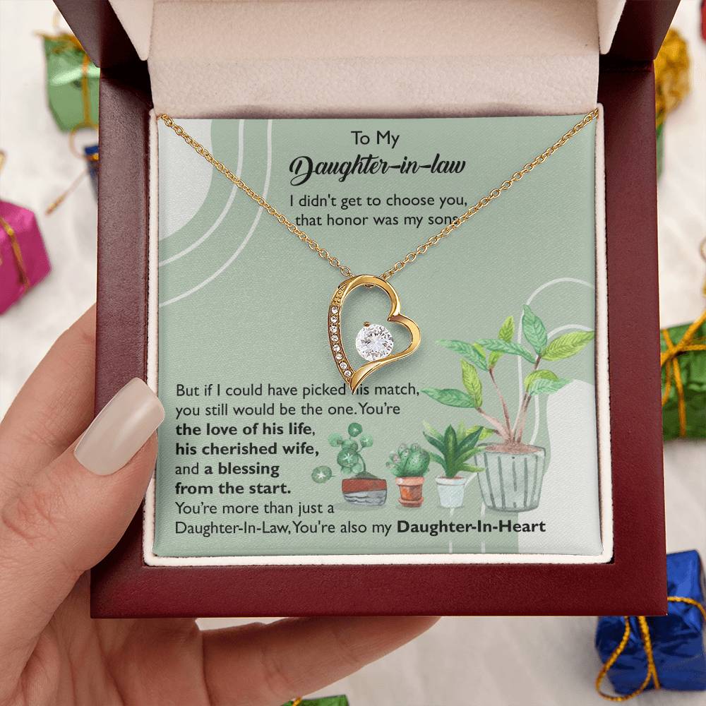 To My Daughter In Law Daughter In Heart Forever Love Necklace