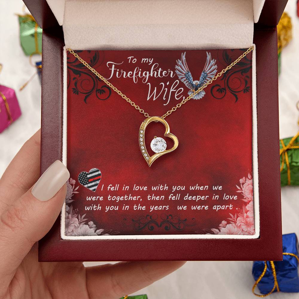 To My Firefighter Wife Necklace Forever Love Necklace