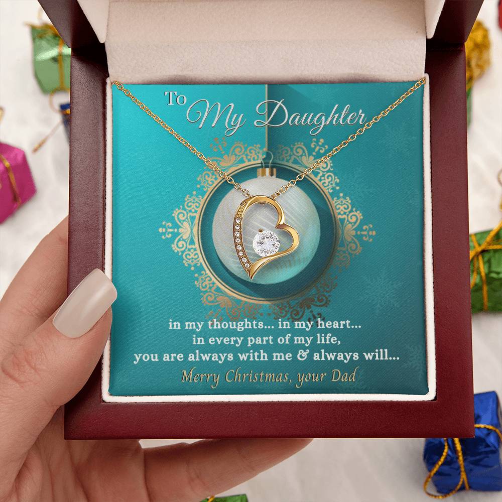 To My Daughter Heart Necklace Forever Love Necklace
