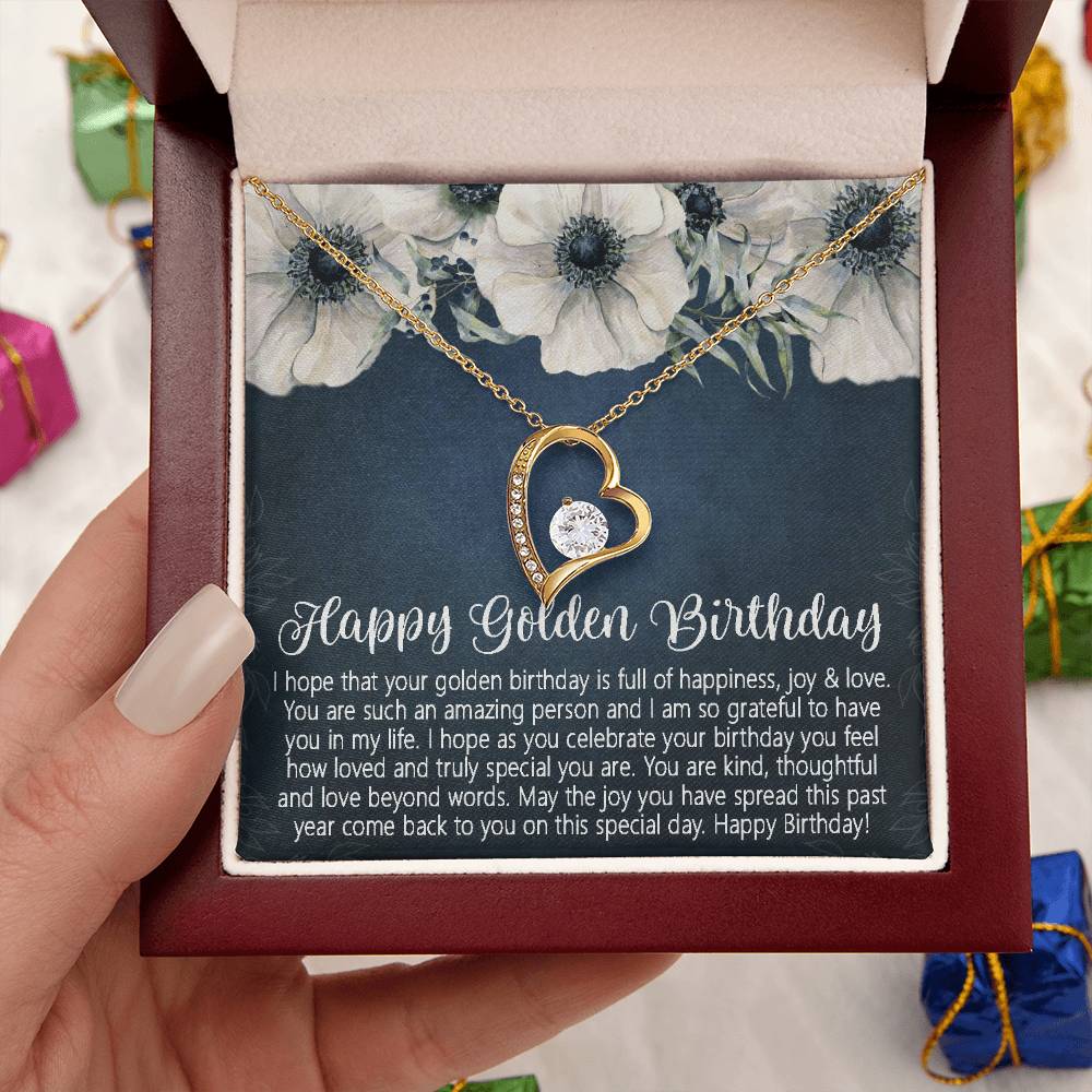 Golden Birthday Gift Customize Necklace Happy Golden Birthday Golden Birthday Jewelry Special Gift For Women Girl 1 Forever Love Necklace