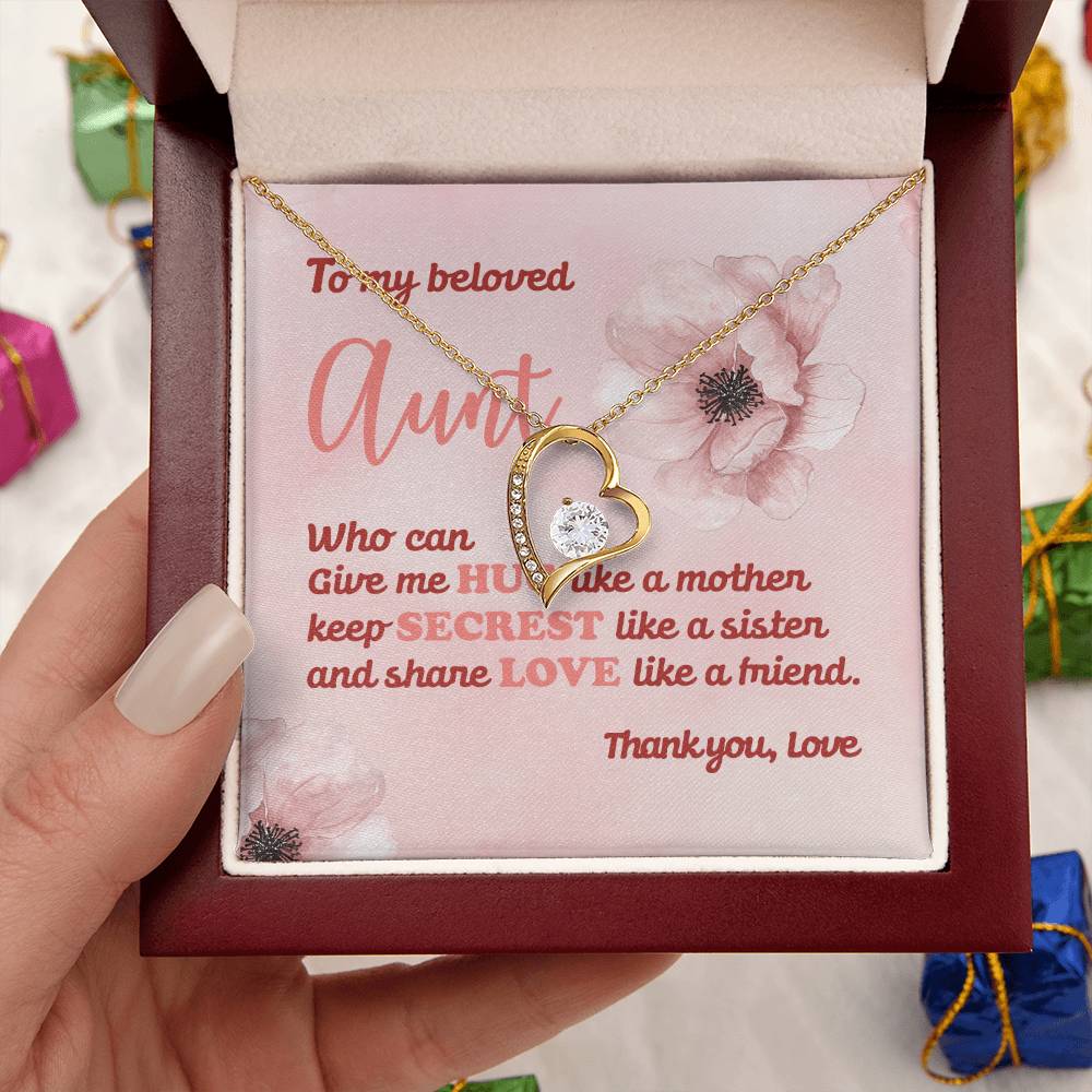 Gift For Auntie Thank You & Love You Forever Love Necklace
