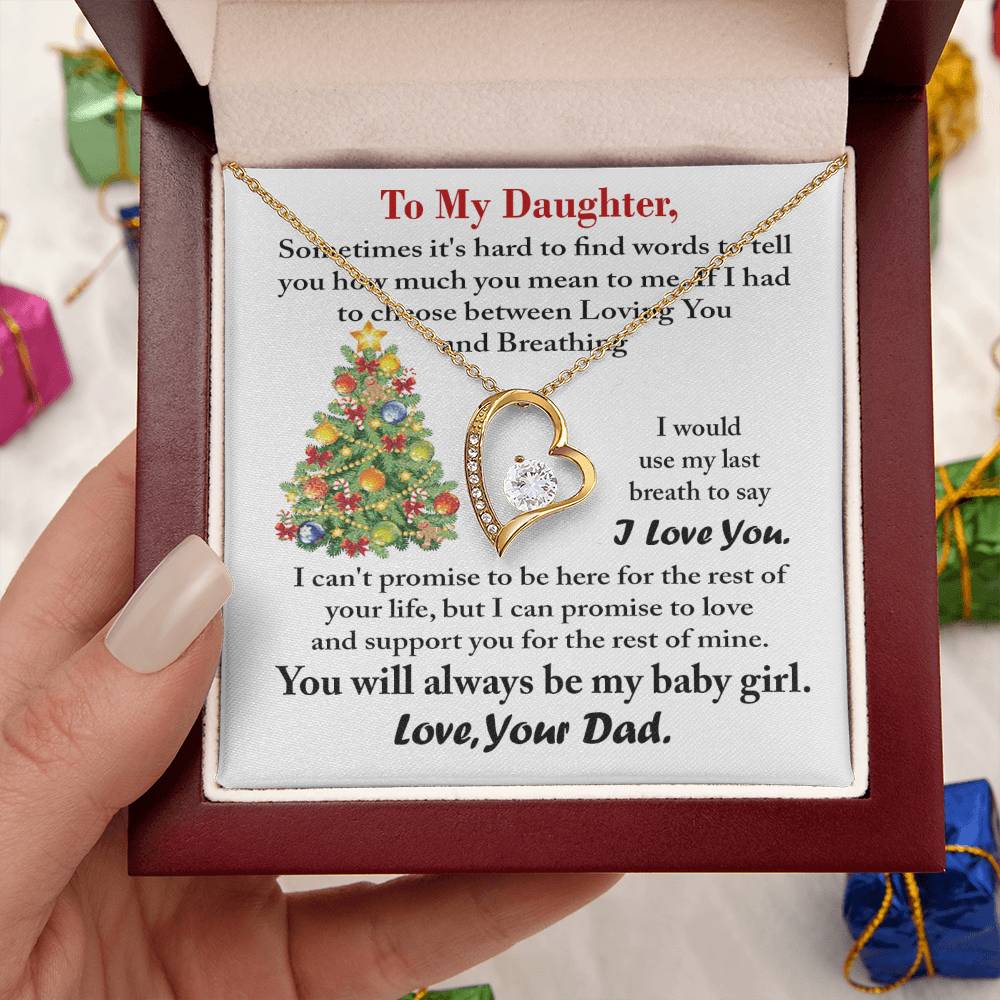To My Daughter You Will Always Be My Baby Girl. Love Your Dad Forever Love Necklace
