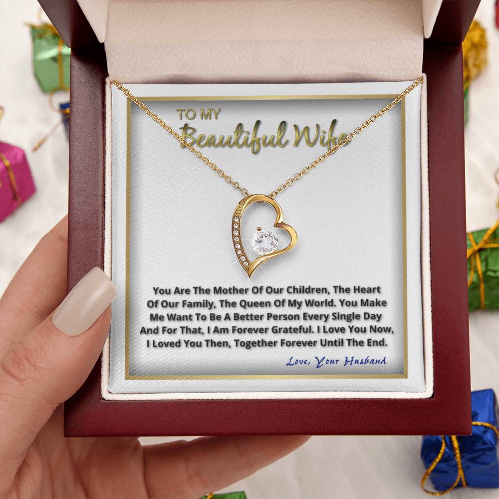 To My Beautiful Wife On Our Anniversary Her Birthday For Mothers Day Forever Love Necklace