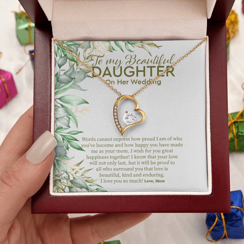 Bride Gift From Mom To Daughter On Wedding Day Wedding Necklace Gift To Daughter Gift For Daughter On Wedding Day From Mother Gifts Forever Love Necklace