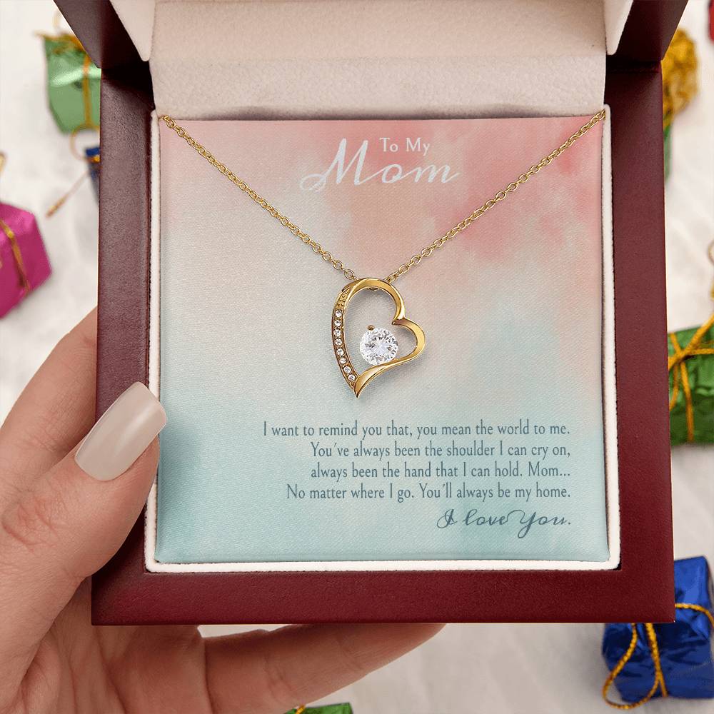 A Gift For A Mom Forever Love Necklace - You Mean The World To Me Forever Love Necklace