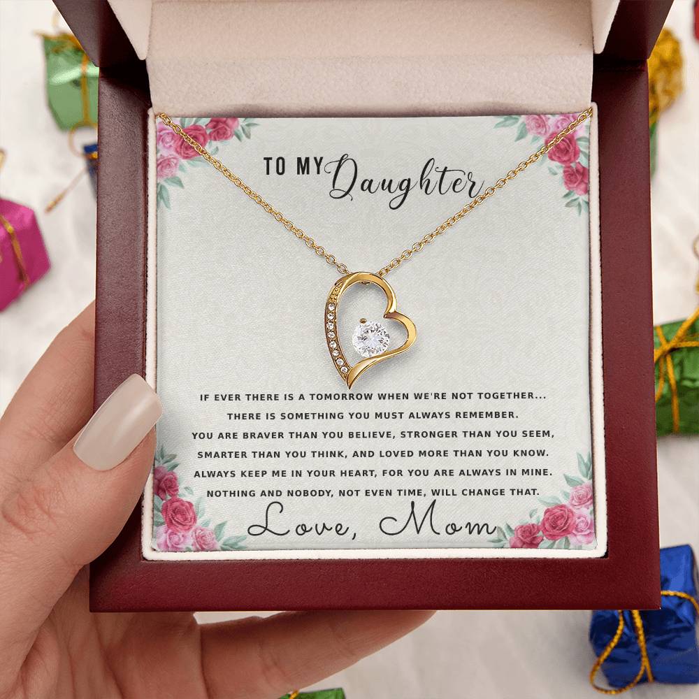 To My Daughter Mother Necklace Gift For Daughter From Mom Daughter Mother Necklace Daughter Gift From Mom To My Daughter Forever Love Necklace