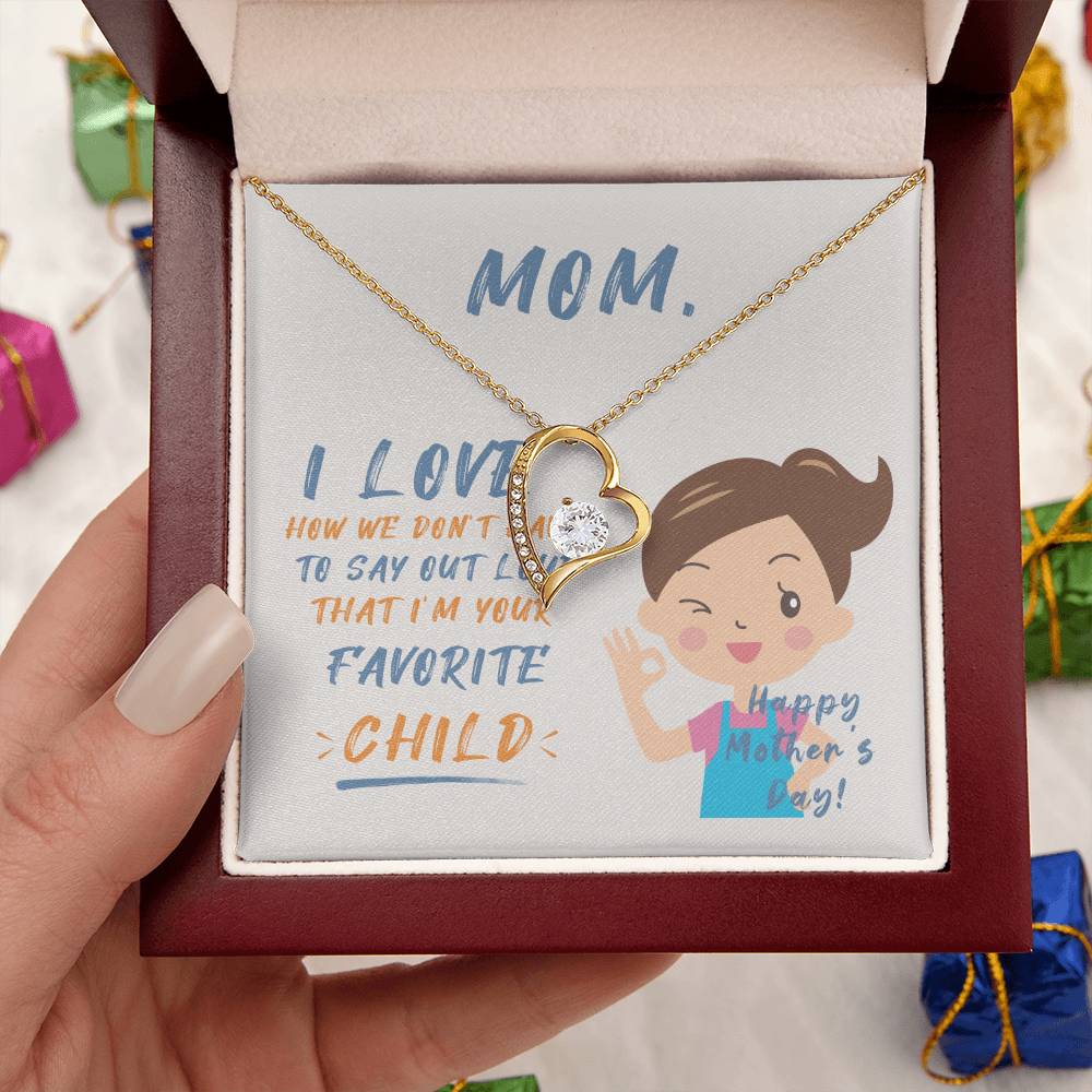 Mom With Message Card 1 Forever Love Necklace