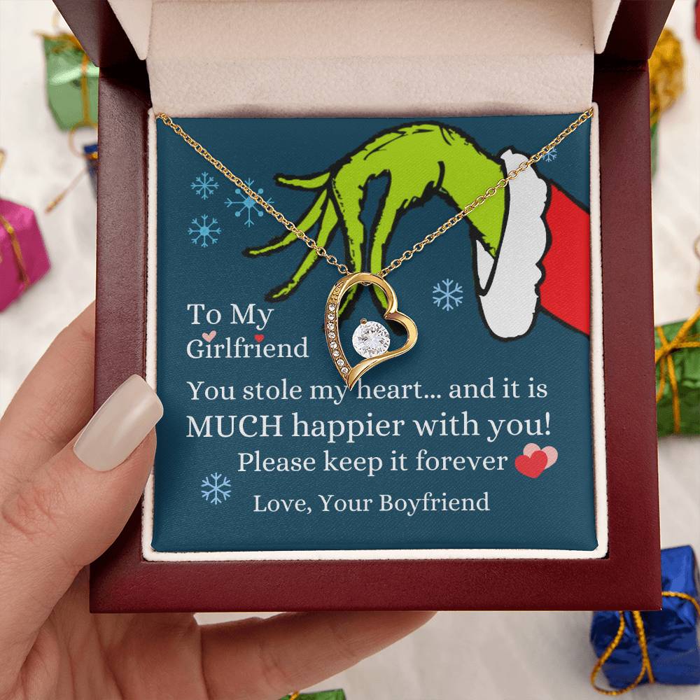 To My Girlfriend You Stole My Heart Necklace Forever Love Necklace