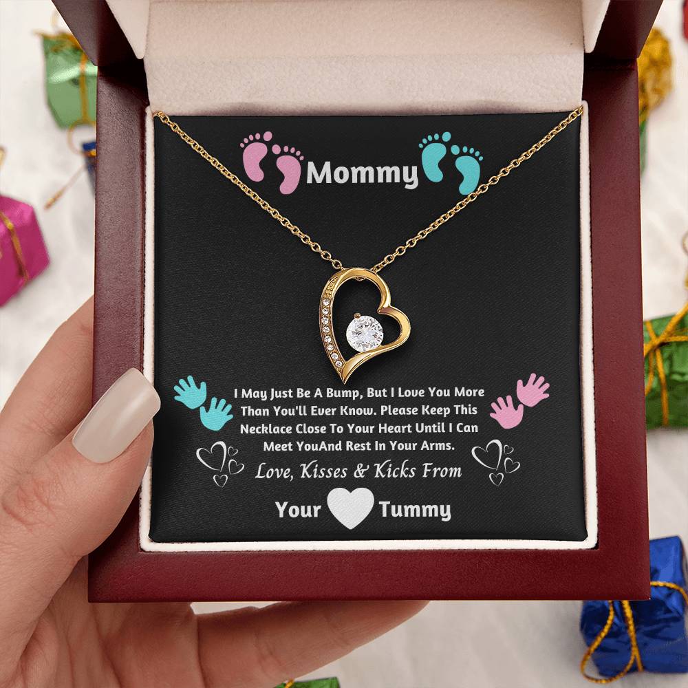 Mommy Heart Necklace- I Can't Wait To Meet You New Mommy Necklace New Mom Gift First Time Mom Forever Love Necklace