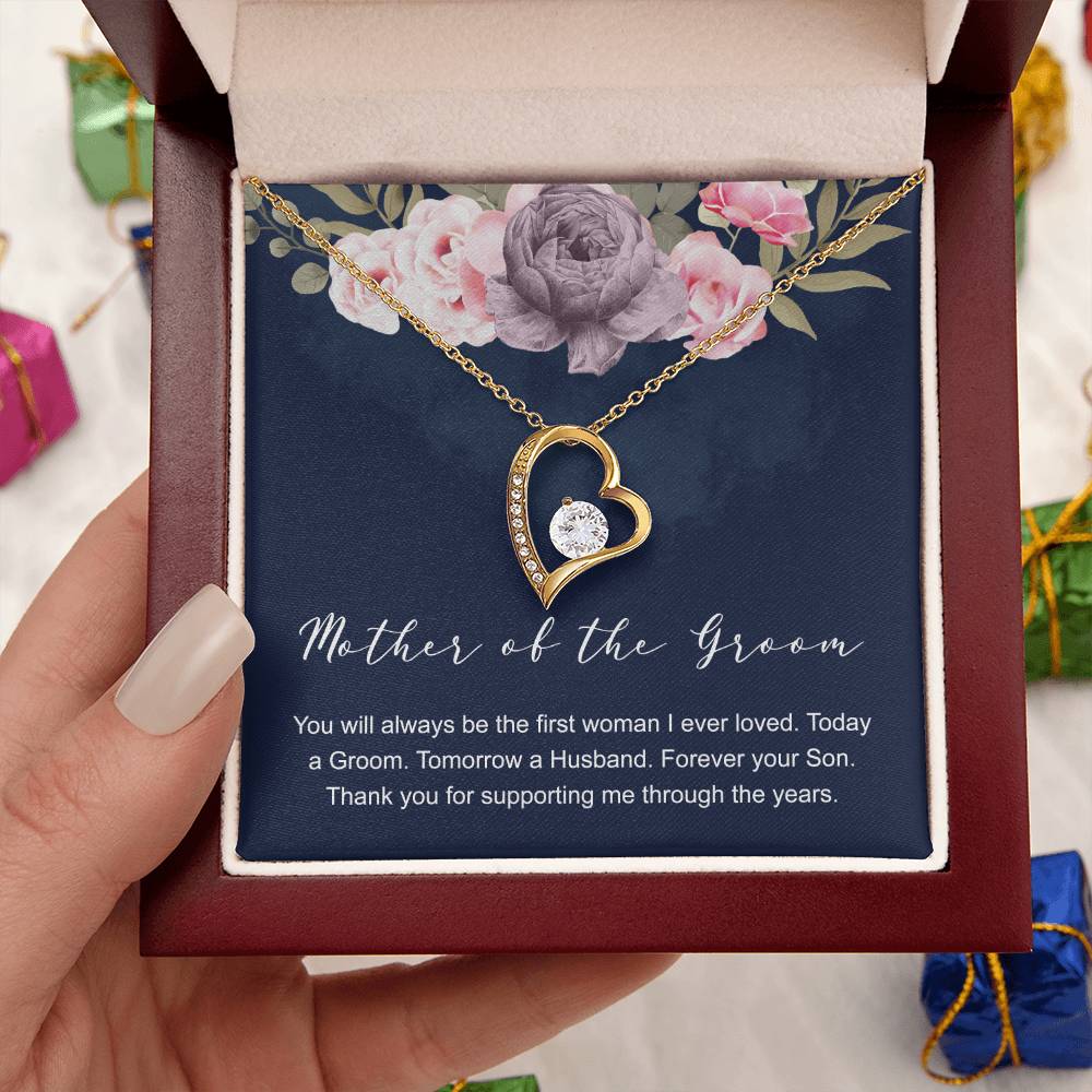 Mother Of The Groom Gift Necklace Wedding Gift Bridal Party Rehearsal Dinner Man Of My Dreams Parent Of Groom Forever Love Necklace