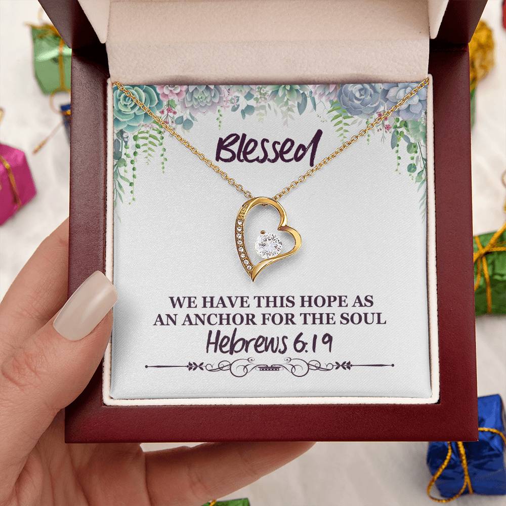 Hebrews 619 God's Promise Forever Love Necklace