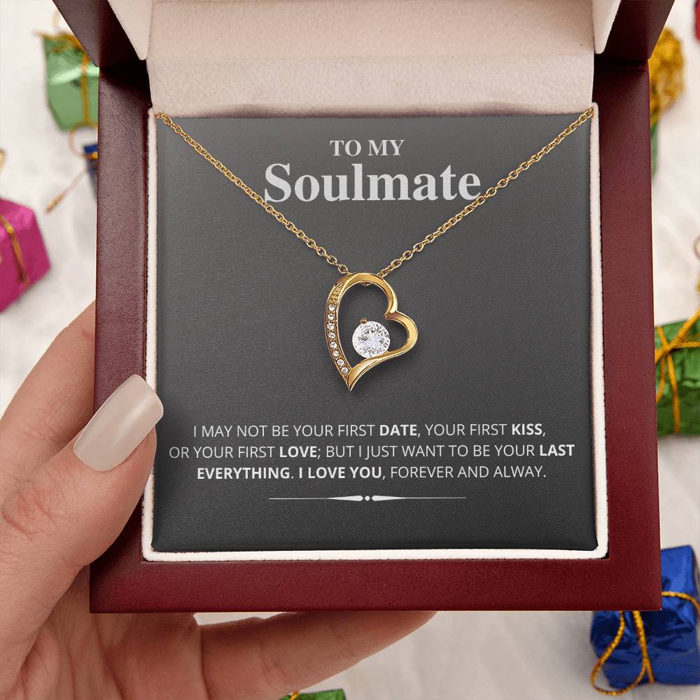 To My Soulmate Gift Dancing Wishbone Necklace Gift From Husband Anniversary Gift For Wife Forever Love Necklace