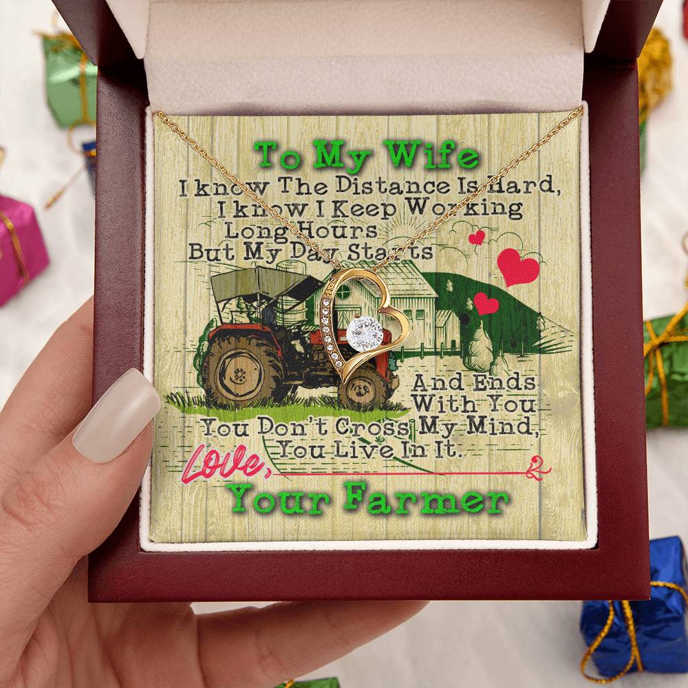 I Love My Farmer Farmer's Daughter Farmer's Wife Farmer's Wife Beauty Necklace Sweetest Hearts 1 Forever Love Necklace