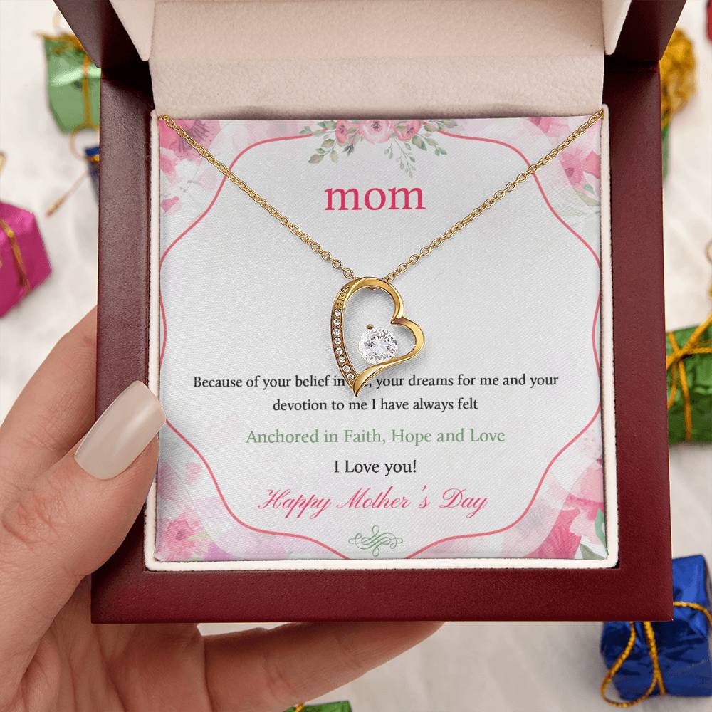 Mom I Love You Happy Mother's Day Necklace 1 Forever Love Necklace