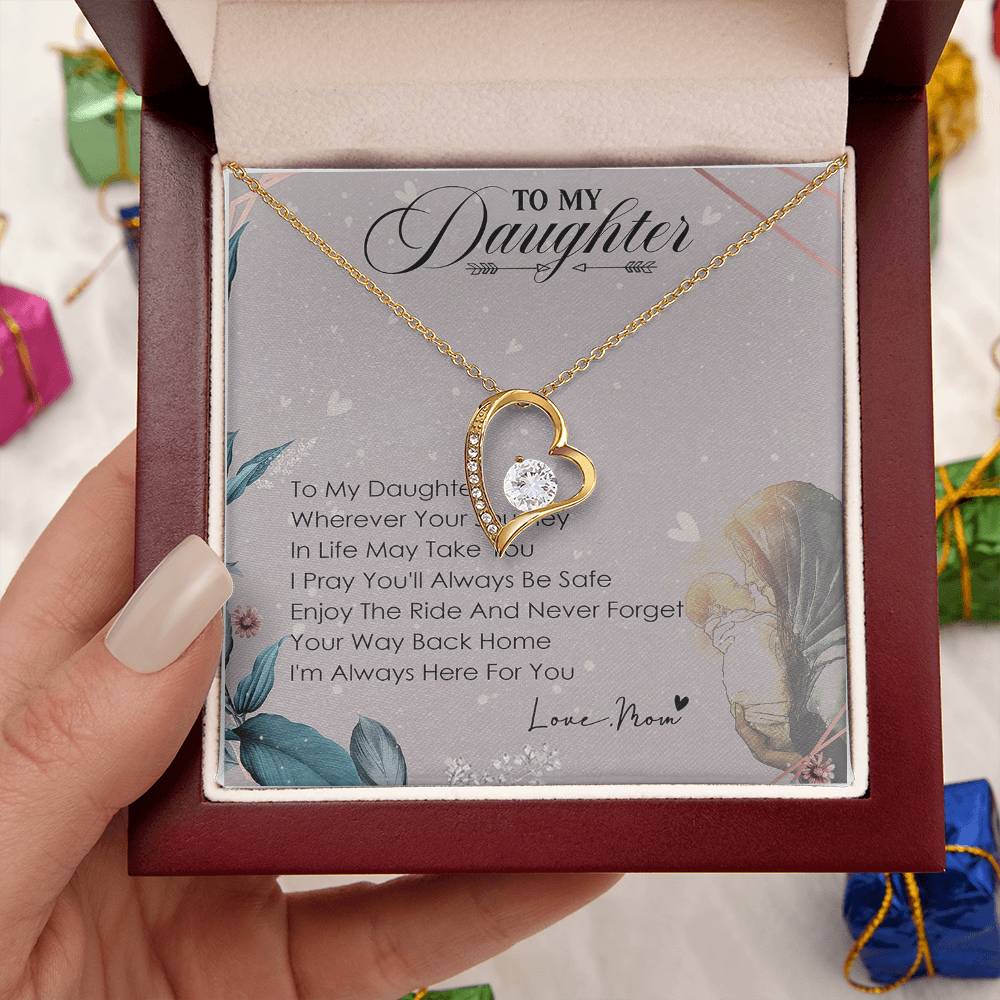 To My Daughter I'll Always Be With You.. Dad Birthday Gift To Daughter From Dad Daughter Necklace Forever Love Necklace
