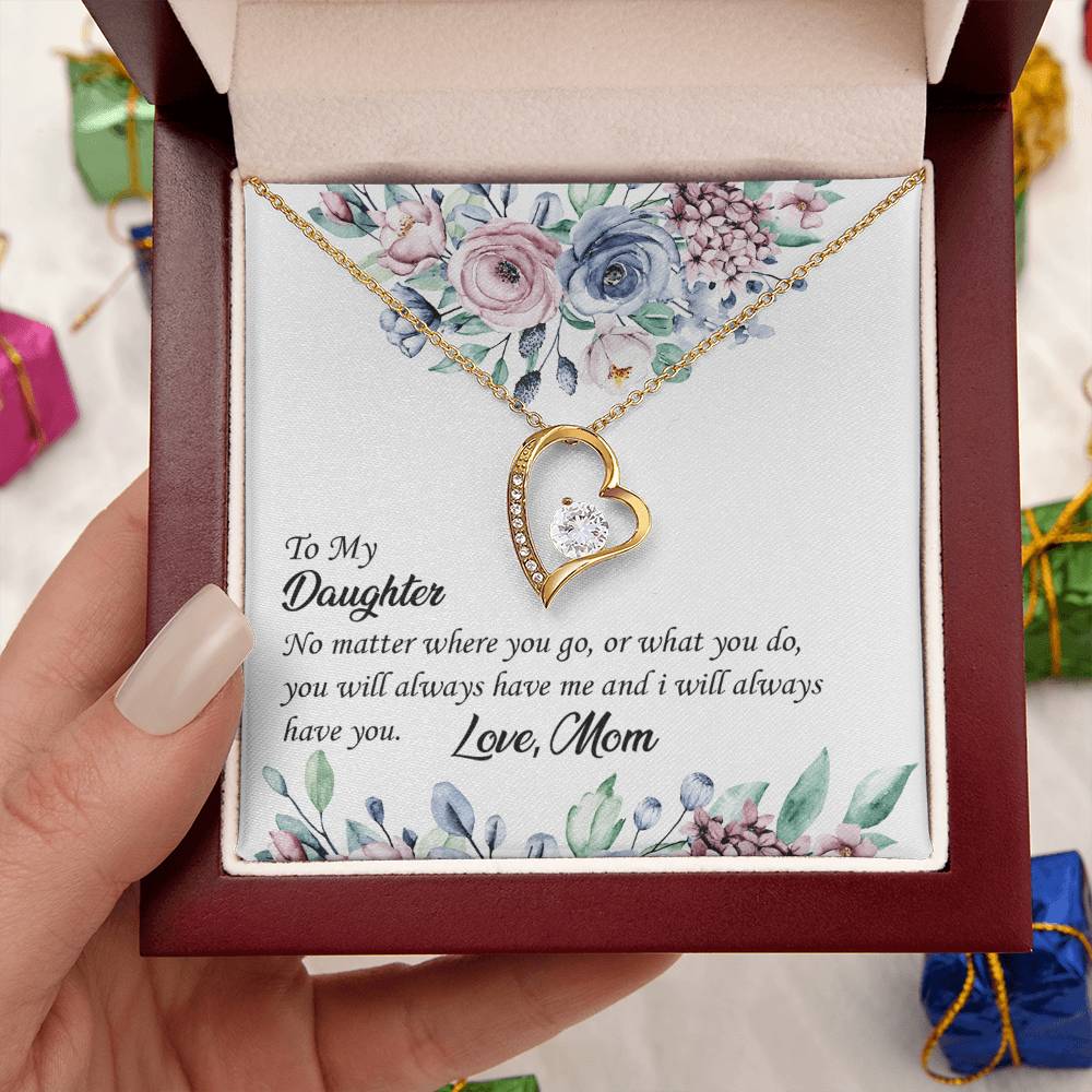 To My Daughter I Will Be Here For You Forever Love Necklace - Mother Daughter Necklace Mother To Daughter Birthday Gift Gifts To Daughter Forever Love Necklace