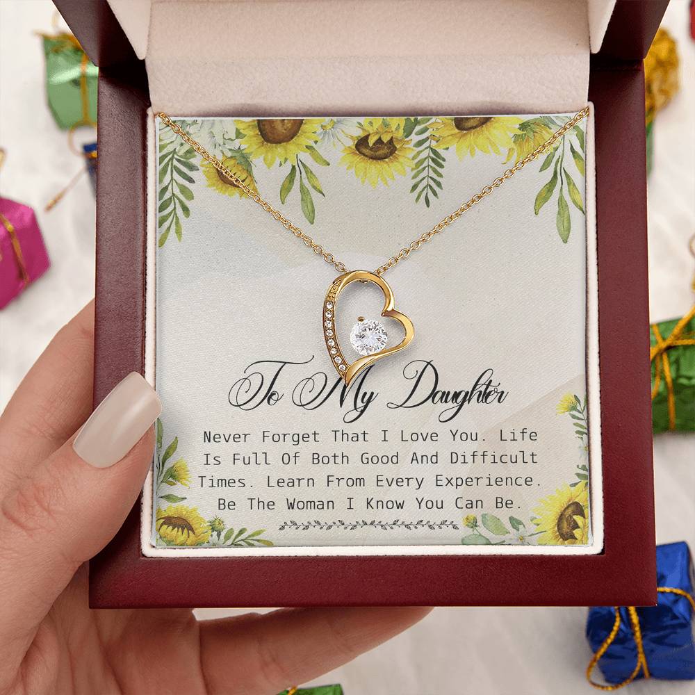 To My Beautiful Daughter Necklace To Daughter From Mom Mom And Daughter Gift Valentine's Mother's Day Daughter Graduation Gift Forever Love Necklace