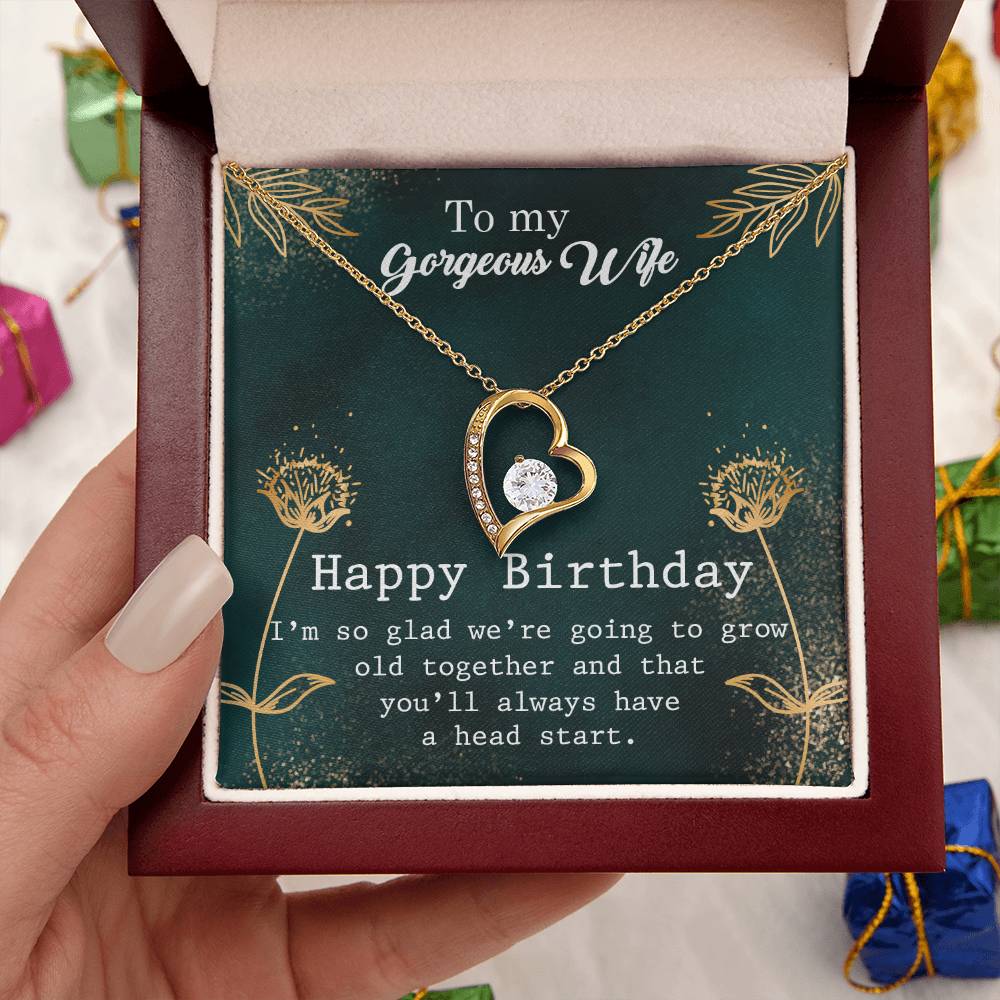 To My Gorgeous Wife - Happy Birthday - Necklace Forever Love Necklace