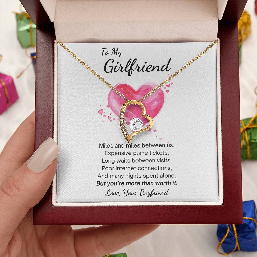 To My Girlfriend You’re Worth It Forever Love Necklace
