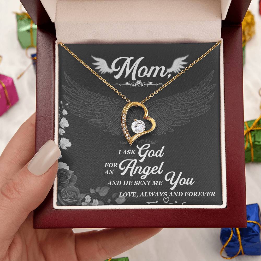 I Asked God For An Angel And He Sent Me You Forever Love Necklace