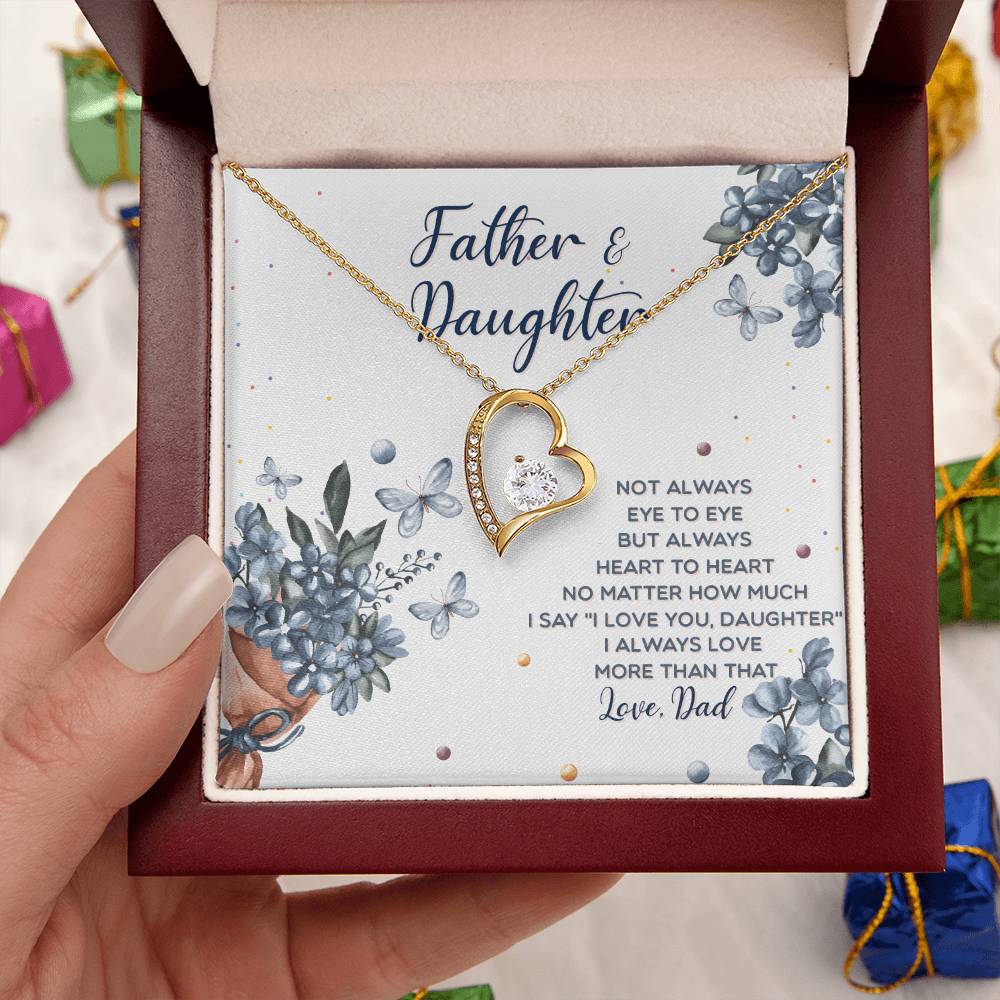 Interlocking Hearts Father And Daughter Gift For Daughter From Dad Daughter Father Necklace Daughter Gift From Dad To My Daughter Daughters Birthday Forever Love Necklace