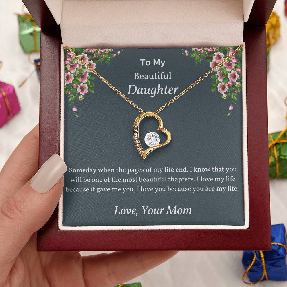 To My Beautiful Daughter Someday When The Pages Love Necklace Mothers Day Gift From Daughter Gift For Daughter From Mom Forever Love Necklace