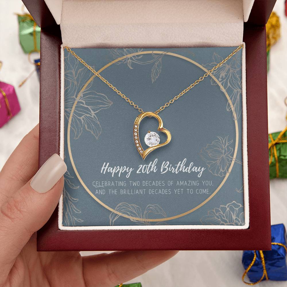20th Birthday Gifts For Women Necklace For Her 2 Decade Jewelry 20 Years Old 20th Birthday Gift Necklace Forever Love Necklace