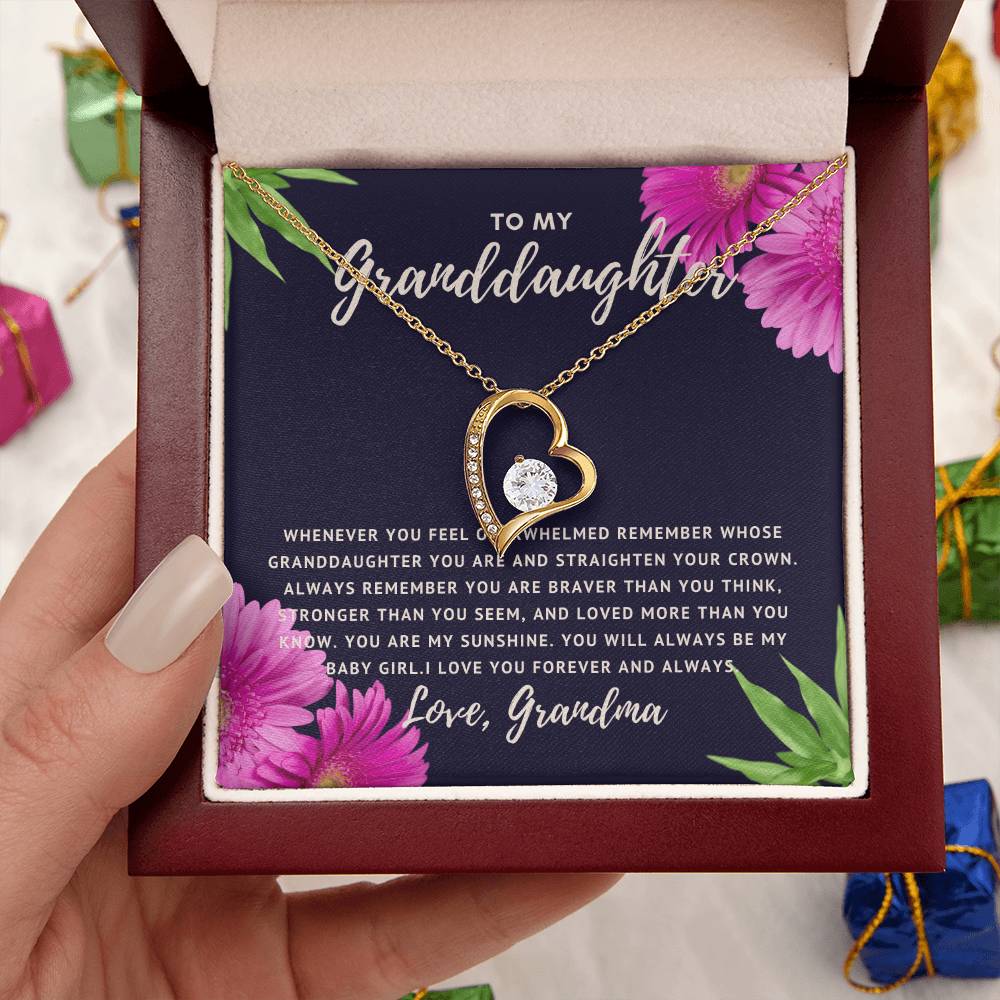 To My Granddaughter... I Love You Forever And Always Necklace From Grandma Forever Love Necklace