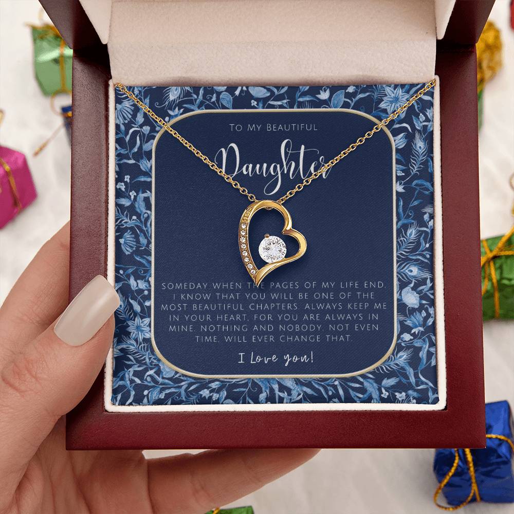 To My Beautiful Daughter Necklace Daughter Gift To My Daughter Necklace From Mom To My Daughter Necklace From Dad Forever Love Necklace
