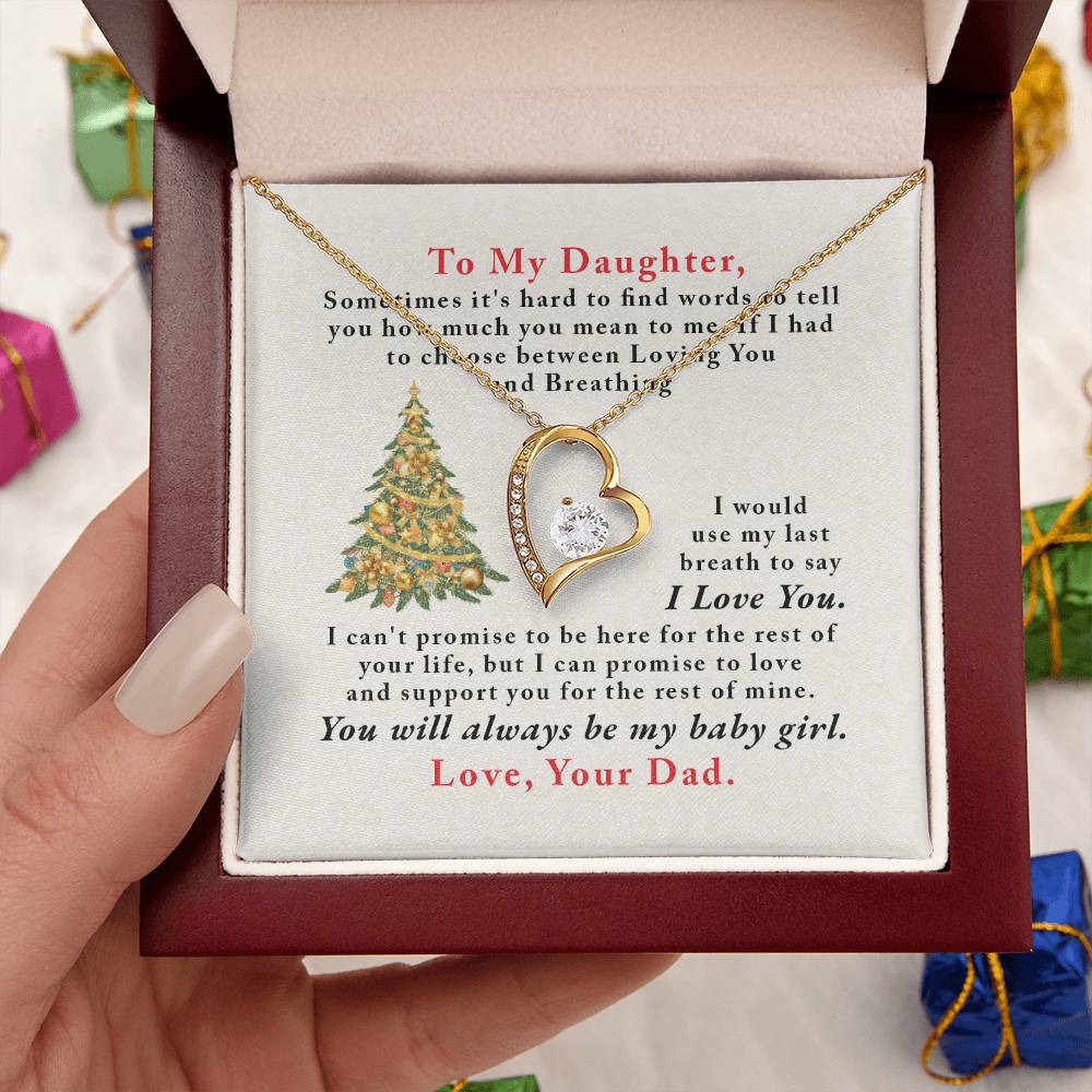 To My Daughter Love You Forever Forever Love Necklace