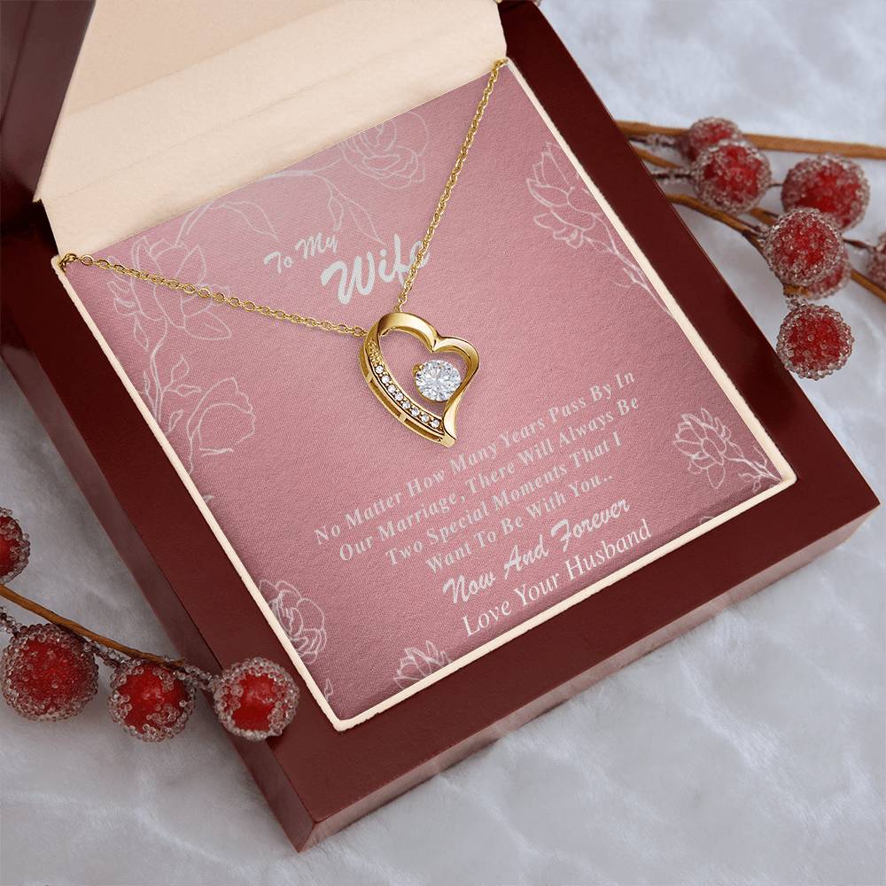 Gold Necklace To My Wife Pink Forever Love Necklace