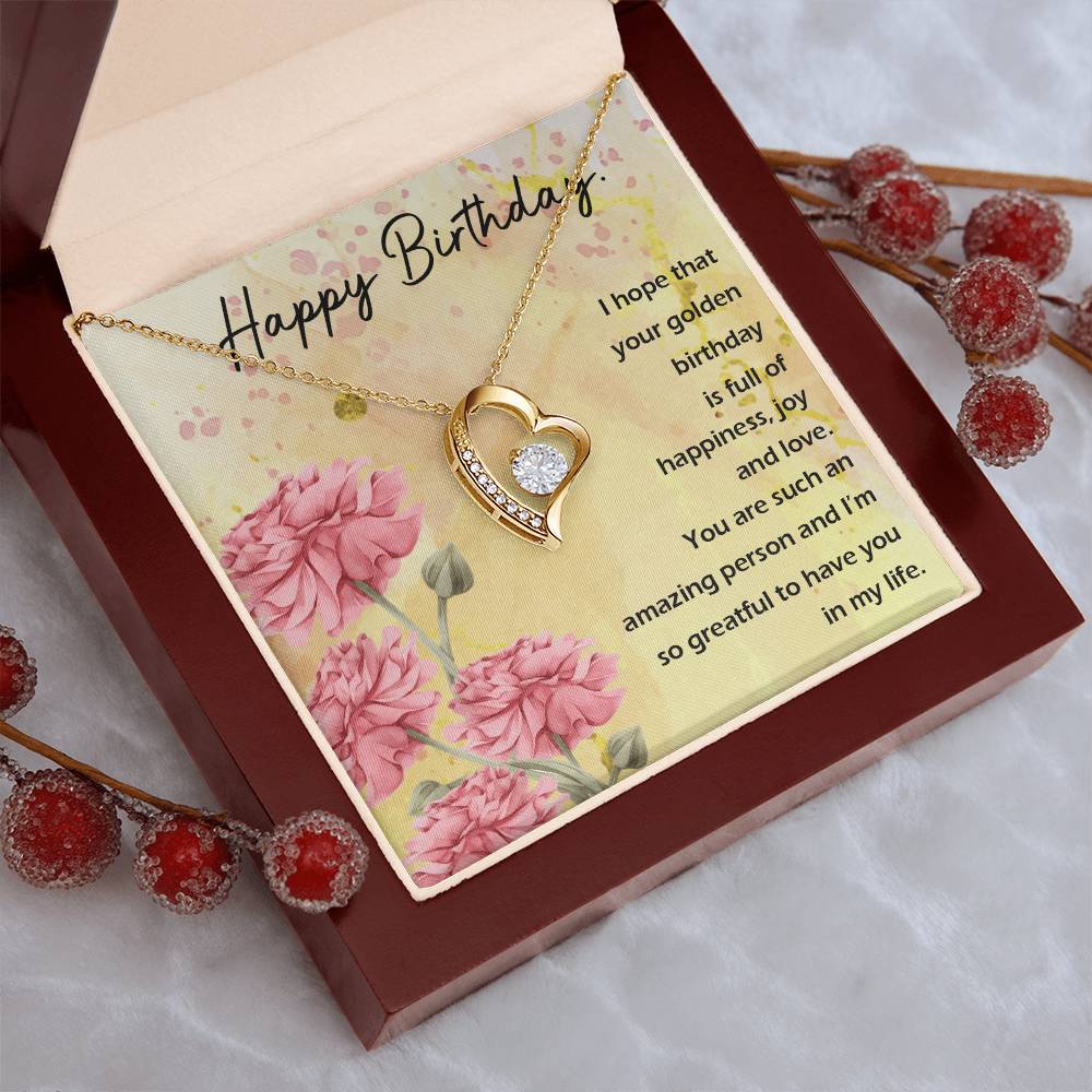 Happy Birthday Birthday Gift Necklace Happy Birthday Birthday Gift Gift For Her Best Friend Gift Birthday Gift For Wife Forever Love Necklace
