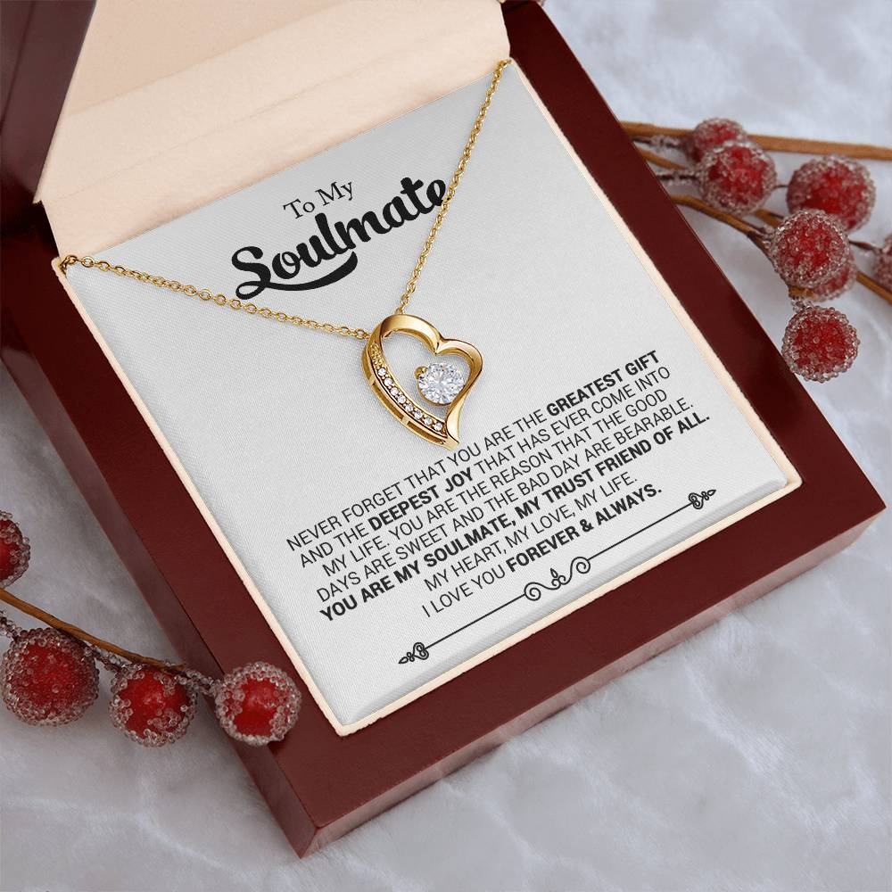 To My Soulmate Gift For Wife Girlfriend 1 Forever Love Necklace