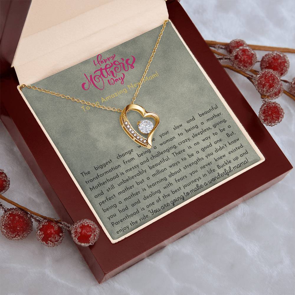 Mother's Day Necklace New Mom Necklace Daughter Gift For First Mother's Day New Mom Necklace First Mother's Day Gift Forever Love Necklace