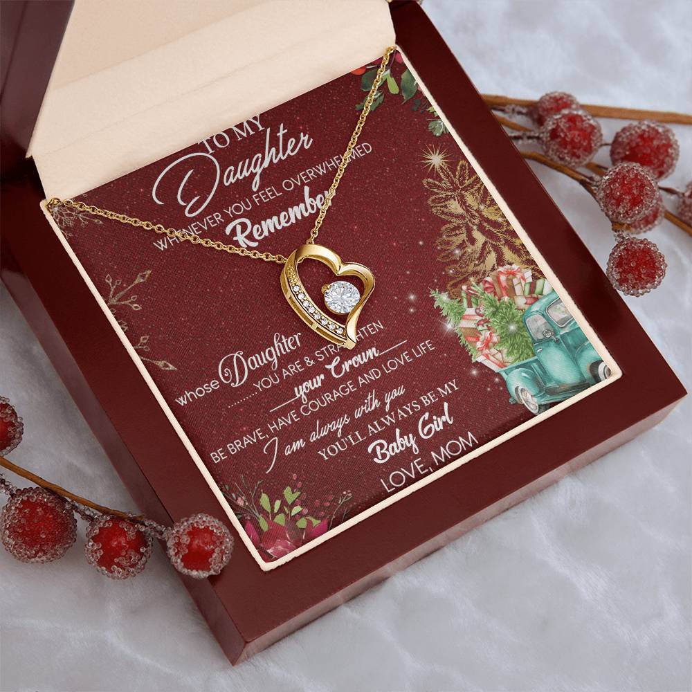 To My Daughter Forever Love Necklace - To My Daughter Merry Christmas Gift For Daughter - Christmas Daughter Necklace Forever Love Necklace