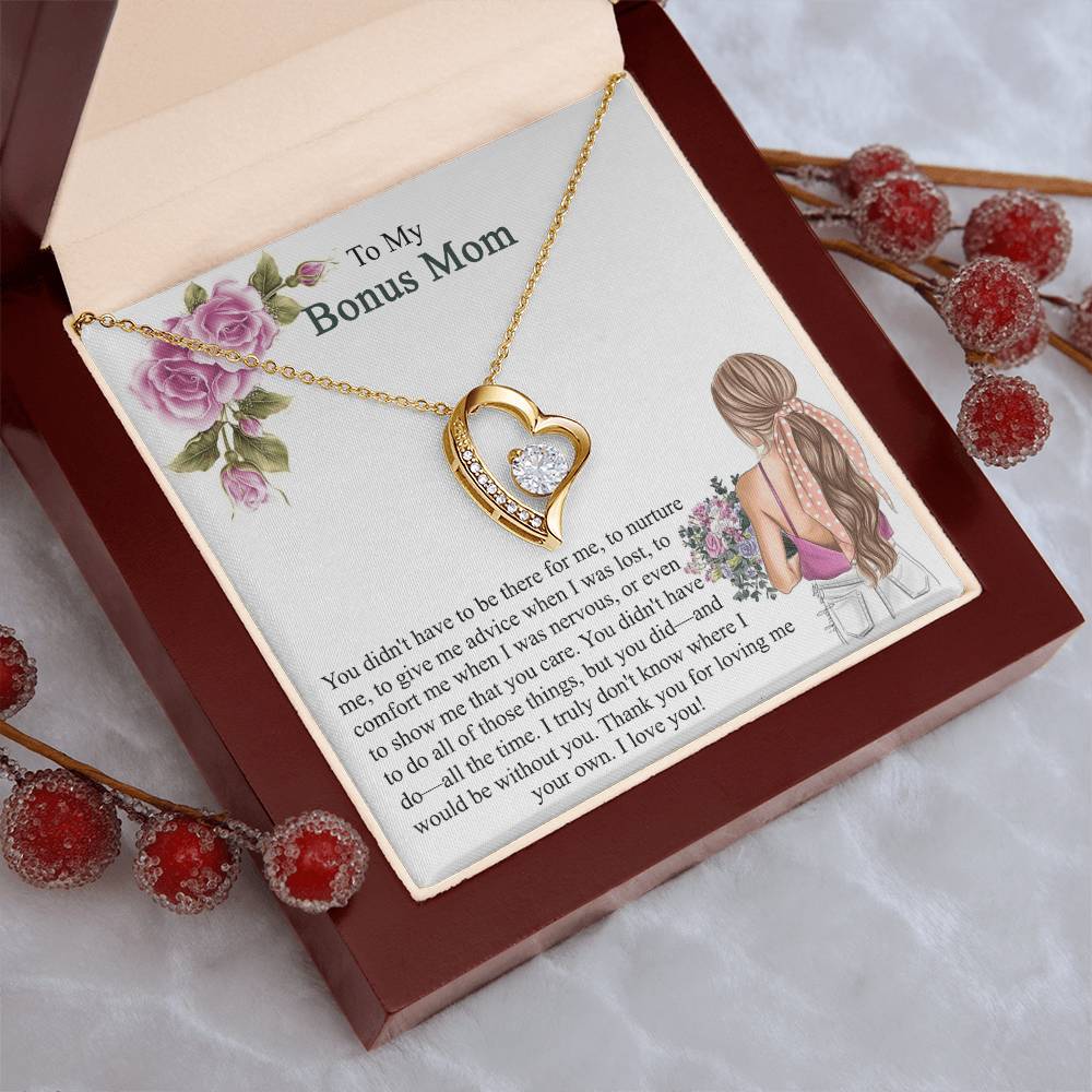 Step Mom Gift Bonus Mom Necklace Present For Stepmom For Mother's Day Christmas Birthday Double Circles Mother Necklace Forever Love Necklace