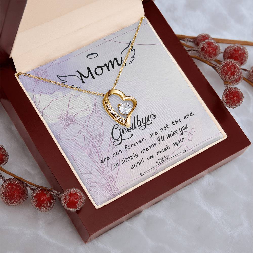 Remembrance Necklace Mom Because Someone We Love Is In Heaven Gift To Remember Mom Angel Wings 1 Forever Love Necklace