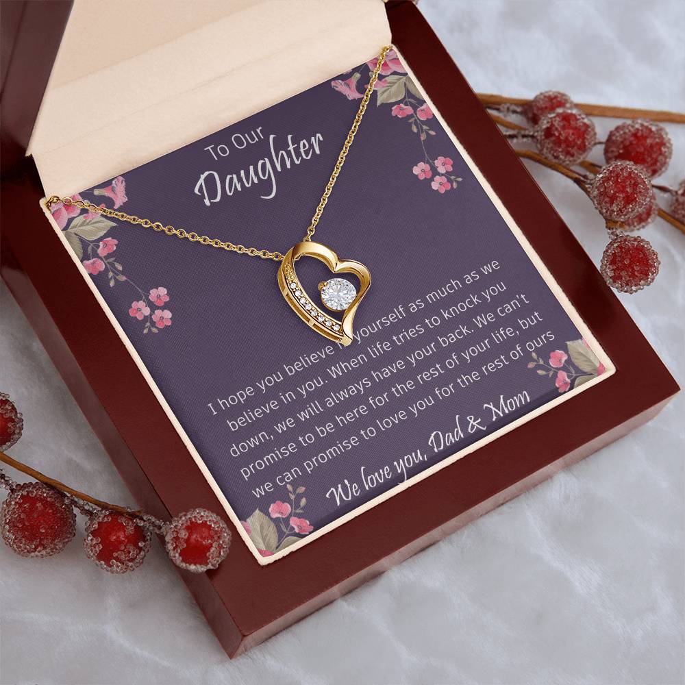 To Our Amazing Daughter Necklace - Happy Mother's Day To Your Daughter Jewelry - Love Mom And Dad Forever Love Necklace