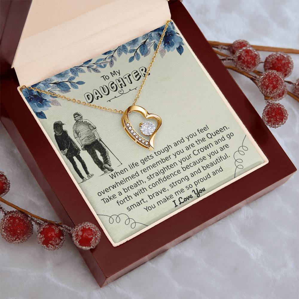 To My Daughter Birthday Gift Daughter Pride Gift Daughter From Mom Or Dad Forever Love Necklace