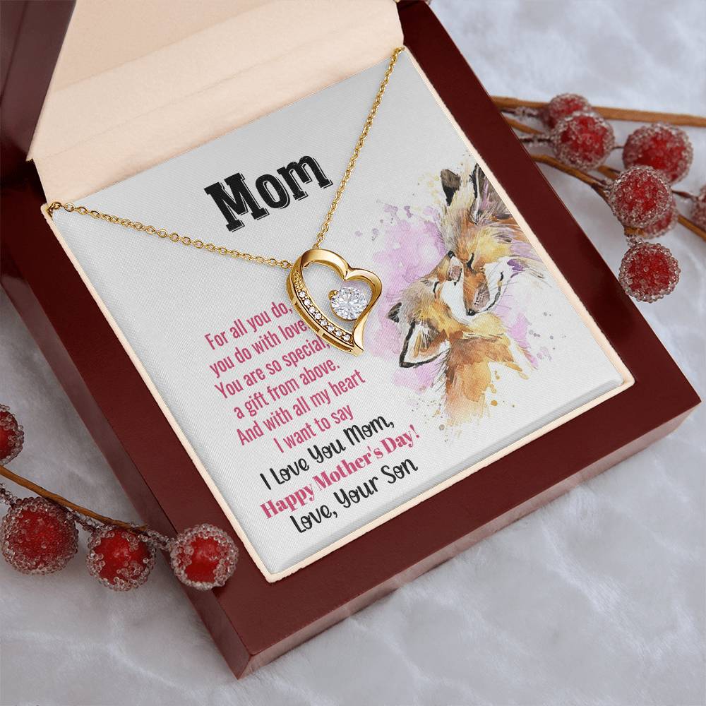 To My Mom Forever Love Necklace Mother Necklace Gift For Mother Xmas Christmas Customize Gift To My Mom 2 Forever Love Necklace