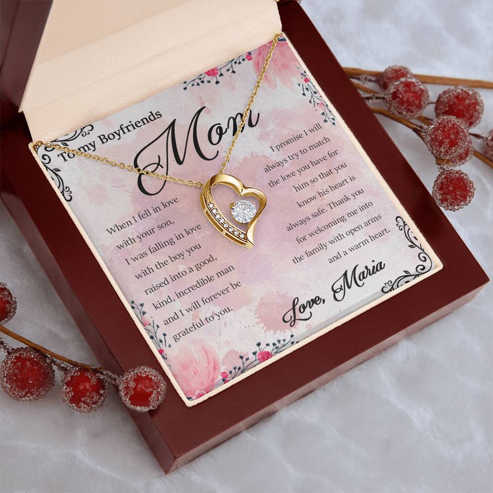 To My Boyfriends Mom Bf Mom Necklace Boyfriends Mom Necklace Personalization Boyfriends Mom Necklace Boyfriends Mom Gift Birthday Gift Forever Love Necklace