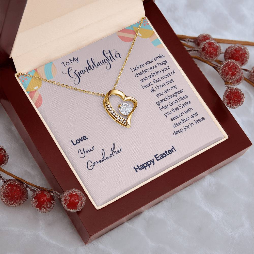 To My Granddaughter Love Your Grandmother Happy Easter Necklace 1 Forever Love Necklace