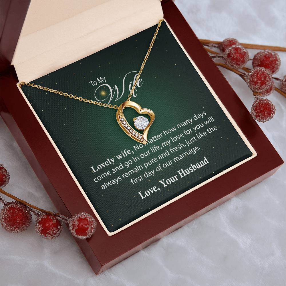 To My Wife Necklace Gifts Best Customize Gift For Wife Anniversary Necklace For My Wife Forever Love Necklace