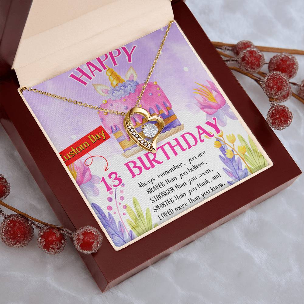 Birthday Necklace For Her Customize Birthday Necklace Birthday Necklace Pendant 13Th Birthday Necklace Gift Birthday Necklace Gift Forever Love Necklace