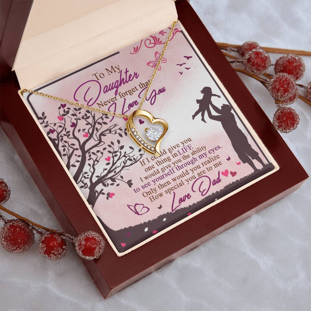 To My Daughter - Never Forget That I Love You - Forever Love Necklace Forever Love Necklace