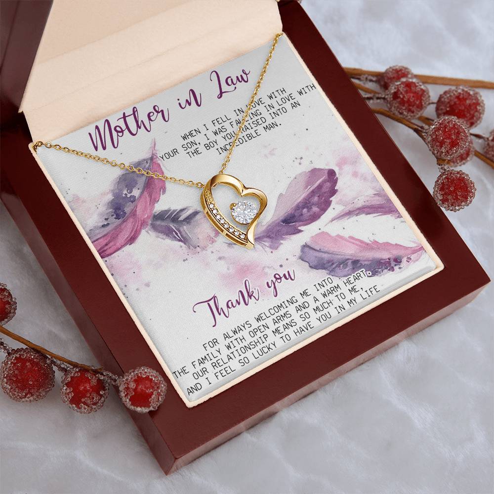 Mother In Law Necklace Gift Mother In Law Birthday Gift Wedding Gift Forever Love Necklace For Mother In Law Mother Of The Groom Forever Love Necklace