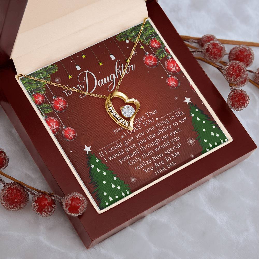 Father To Daughter Gift Gift For Daughter From Dad Daughter Father Necklace Daughter Gift From Dad To My Daughter Daughters Birthday Forever Love Necklace