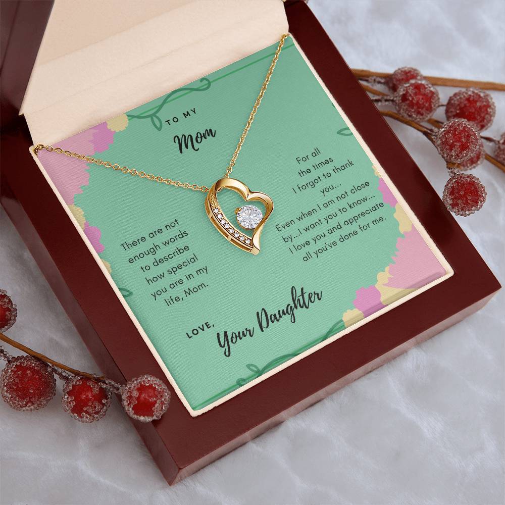 To Mom Thank You Necklace Forever Love Necklace